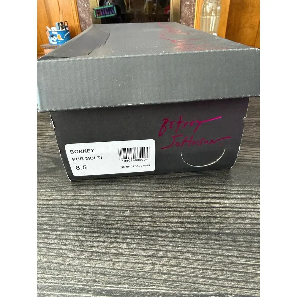 Betsey Johnson Bonney Dark Purple Rhinestone Cheetah Pumps Sz. 8.5 - Picture 9 of 10